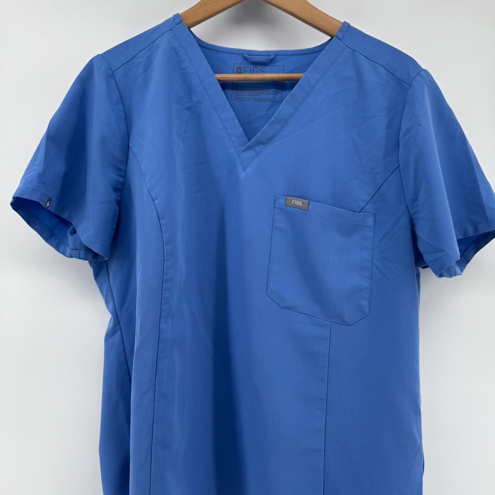 FIGS Technical Collection Blue V Neck Scrub‎ Top Women's XL